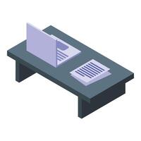 Laptop working at home icon isometric . Remote work vector