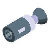 camera icon isometric . Round the clock surveillance vector