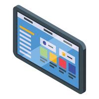 Tablet control app icon isometric . Digital device vector