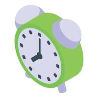 Alarm clock icon isometric . Hour watch vector