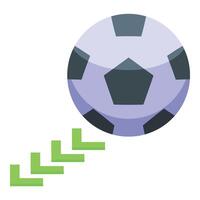 Soccer ball move icon isometric . Sport play vector