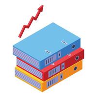 Working folder planner icon isometric . Schedule desk notes vector