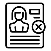 Female worker discrimination icon outline . Career gender gap vector