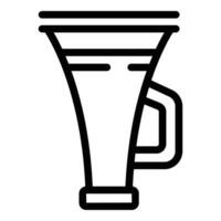 Vuvuzela instrument icon outline . Blowing sport pipe vector