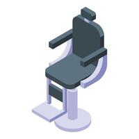 Modern barber chair icon isometric . Steel material tool vector