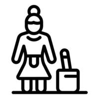 Housewife stereotype icon outline . Gender prejudice vector