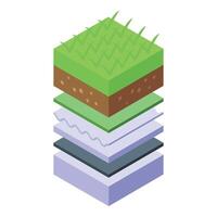 Vertical farming icon isometric . Greenhouse plant vector