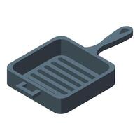 Grill pan icon isometric . Empty object vector