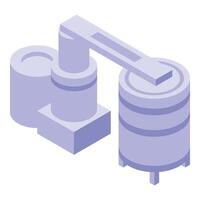 Steel plant process line icon isometric . Iron gear vector