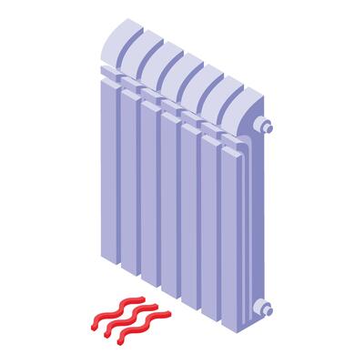 Heating radiator icon isometric . Domestic device