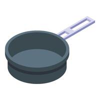 Deep steam pan icon isometric . Empty pot vector