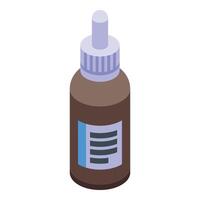 Ear drops bottle icon isometric . Treatment infection vector