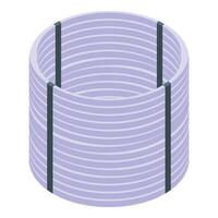 Steel circle wire icon isometric . Flexible material vector
