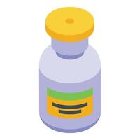 Medical bottle drops icon isometric . Ear care medical vector