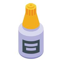 New formula ear drops icon isometric . Liquid tube vector