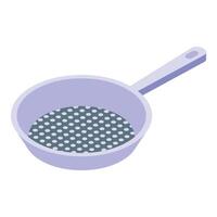 Cook pan white color icon isometric . Pot object vector