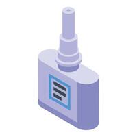 Cap substance ear drops icon isometric . Medicine container vector