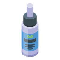 Botox liquid icon isometric . Care acid pot vector