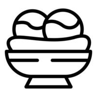 Banana ice cream balls icon outline . Vanilla flavor topping vector