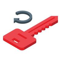 Password key recovery icon isometric . Retry access account vector