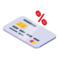 Credit card icon isometric . Financial source vector