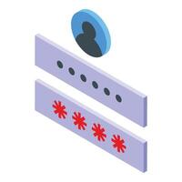 Wrong account password icon isometric . Login error vector