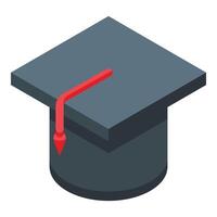 Graduate hat icon isometric . University graduation vector