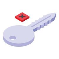 Invalid access key icon isometric . Authentication failure vector