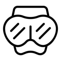 Full face scuba mask icon outline . Snorkeling gear vector