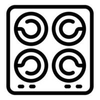 Induction hob icon outline . Electromagnetic panel vector