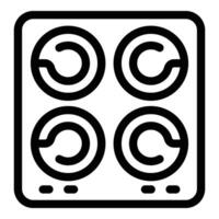 inducción quemador icono contorno . electromagnético panel vector