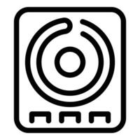 Portable induction cooktop icon outline . Electromagnetic hob vector