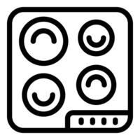 Magnetic induction stove icon outline . Modern kitchenware top vector