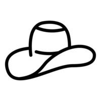 Horseman hat icon outline . Stetson headgear vector
