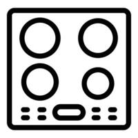Induction cookware icon outline . Electromagnetic panel vector