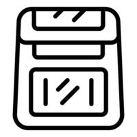 Bread maker icon outline . Baking bread machine vector