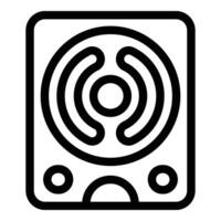 Electromagnetic cooker icon outline . Electric cooking hob vector