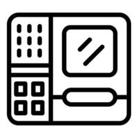 Bread maker machine icon outline . Homemade baking device vector