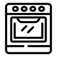 Electric oven icon outline . Food baking appliance vector