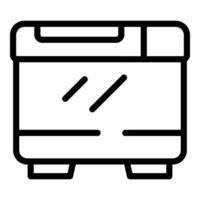 Loaves preparing machine icon outline . Loaf baking device vector