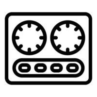 Induction kitchen appliance icon outline . Heating surface hob vector