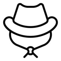 Wild west rancher hat icon outline . Cowboy headgear vector