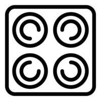 Electromagnetic cooker unit icon outline . Smart cookware device vector