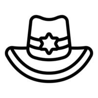 Rancher hat icon outline . Sheriff head accessory vector
