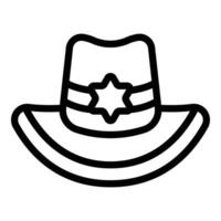 ranchero sombrero icono contorno . alguacil cabeza accesorio vector