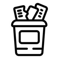 Trash bin icon outline . Garbage collecting can vector