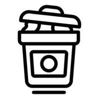 Waste collection container icon outline . Household trash bin vector