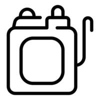 Insecticide sprayer icon outline . Backpack spray tank vector