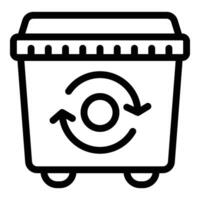 Refuse container icon outline . Garbage recycling bin vector