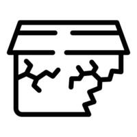 Broken material waste icon outline . Garbage sorting vector